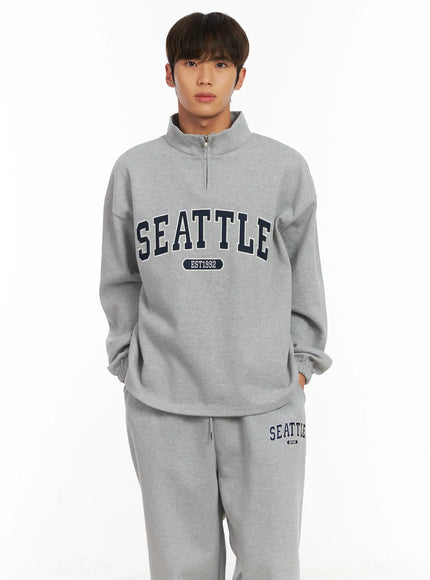 mens-seattle-quarter-zip-sweatshirt-id511 / Gray
