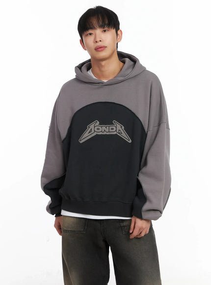 two-tone-graphic-hoodie-id515 / Gray
