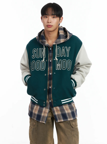 dark-green-lettered-varsity-jacket-id515 / Green