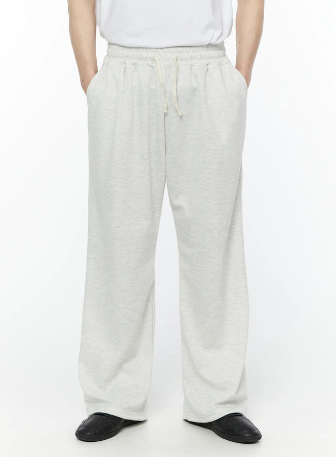 mens-wide-leg-sweatpants-light-beige-iy506 / Light beige