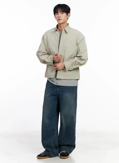 mens-lightweight-spring-coach-jacket-ij521 / Light beige