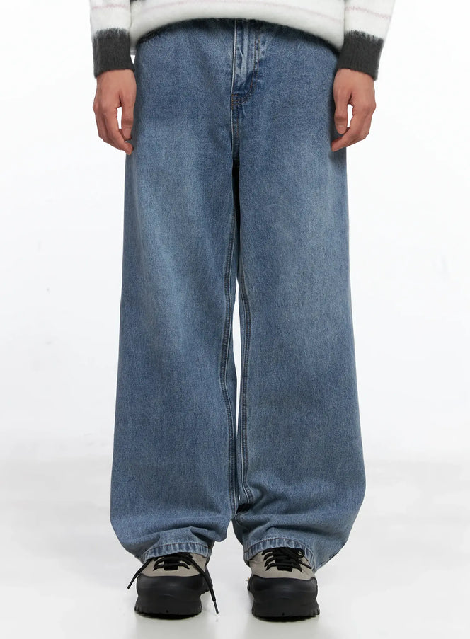 mens-casual-relaxed-fit-jeans-is519 / Light blue