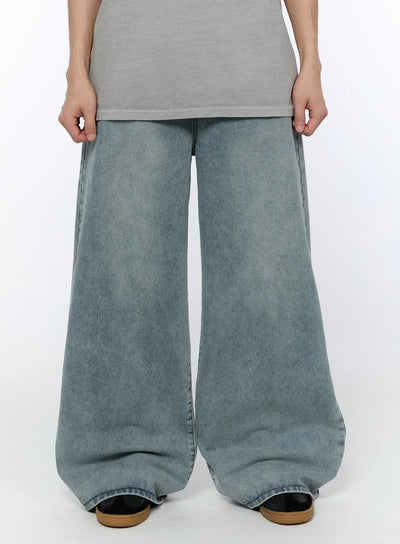 mens-washed-baggy-jeans-ia520 / Light blue