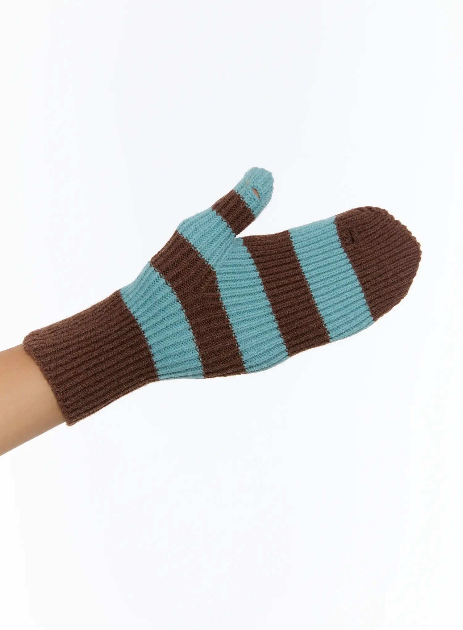 striped-smart-touch-mittens-in512 / Light blue