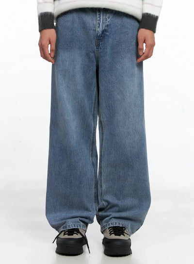 mens-casual-relaxed-fit-jeans-is519 / Light blue