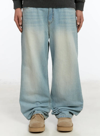 mens-washed-baggy-jeans-im502 / Light blue