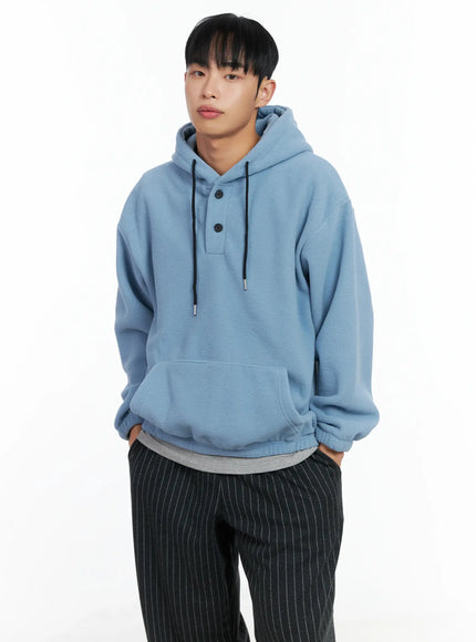 mens-fleece-hoodie-in518-1 / Light blue
