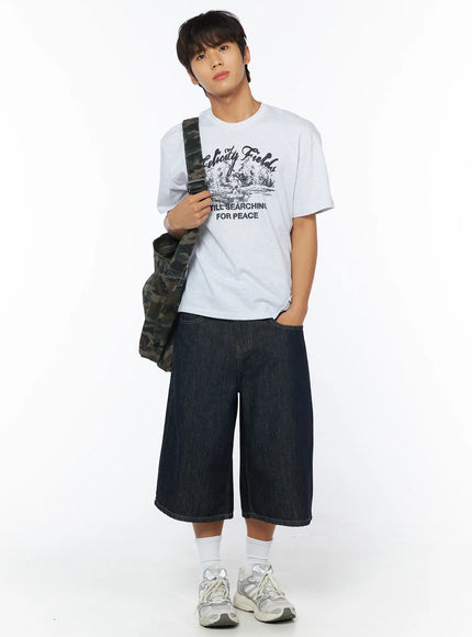 mens-peaceful-field-graphic-t-shirt-iy529 / Light gray