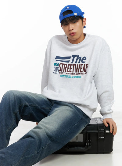 mens-casual-graphic-crewneck-sweatshirt-im511 / Light gray