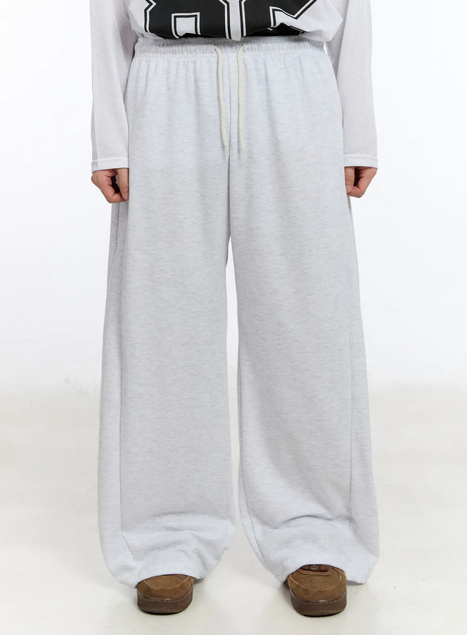 mens-basic-wide-leg-sweatpants-ia508 / Light gray