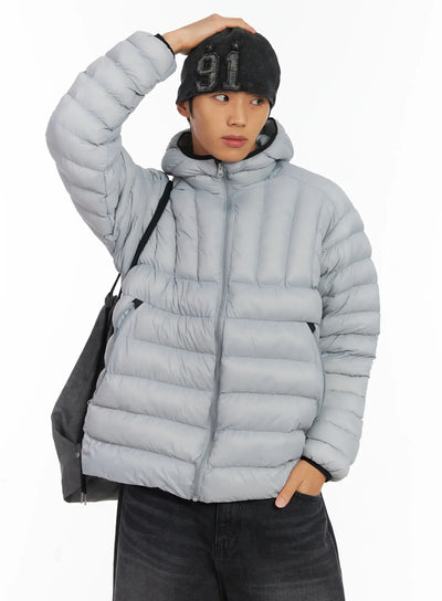 mens-lightweight-hooded-puffer-jacket-id511 / Light gray