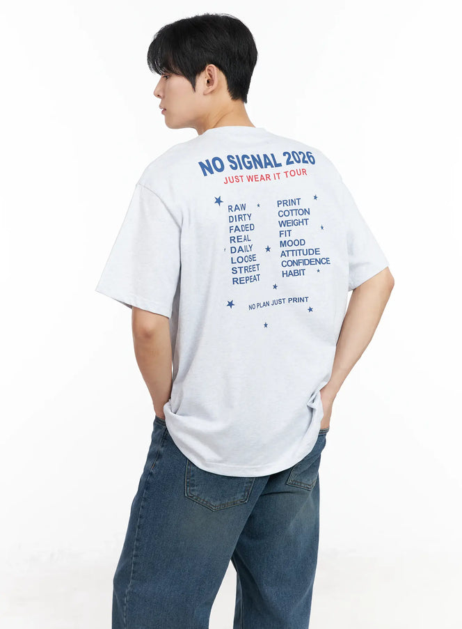 men-s-graphic-back-print-t-shirt-im518 / Light gray