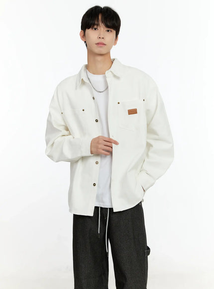 mens-patchwork-pocket-shirt-in503 / White