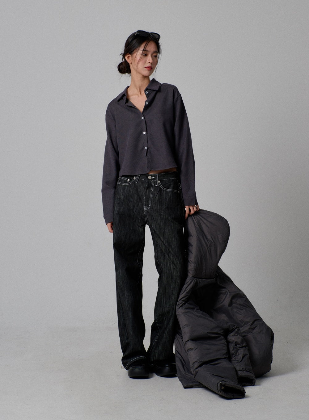 Dark Wash Baggy Jeans IJ313