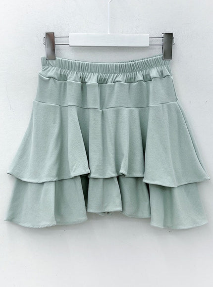 Pleated Mini Skirt with Elastic Waist IM12