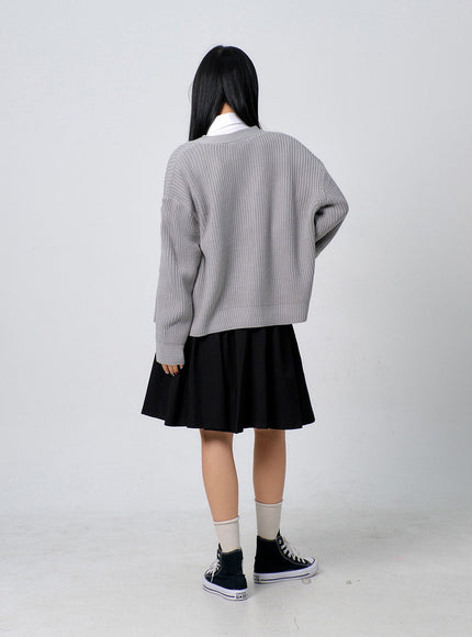 Oversized Knit Button Cardigan BJ331