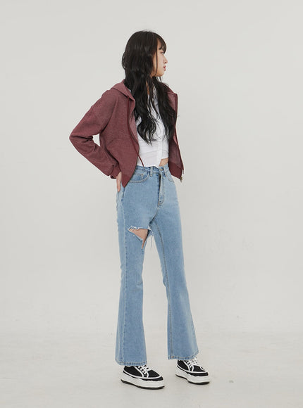 Ripped Bootcut Jeans BF306