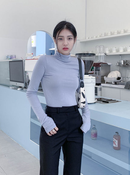 Turtleneck Warmer Crop Top CN08