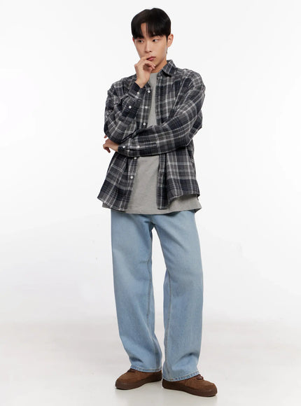 mens-casual-plaid-check-shirt-io528