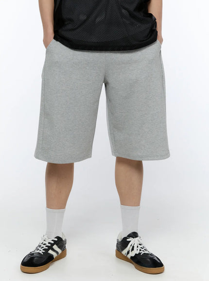 mens-black-stripe-track-shorts-gray-ia517