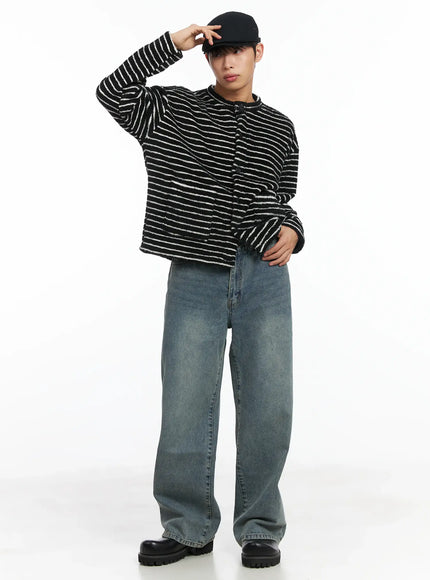 striped-buttoned-cardigan-id515 / Black