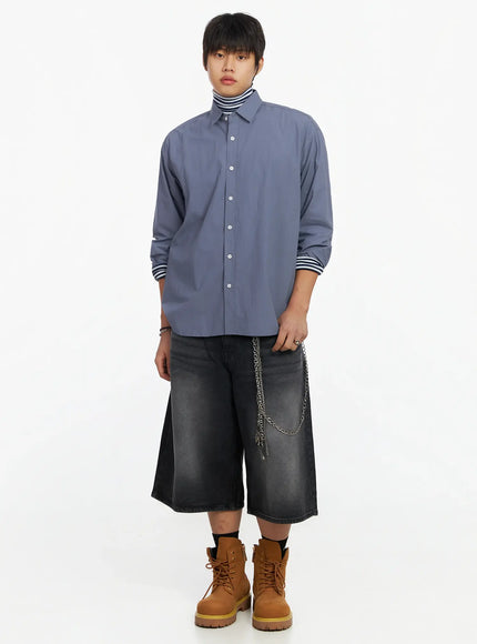 mens-classic-button-up-shirt-if503 / Blue