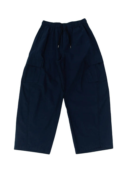 Men's Wide Cargo Pants (Dark Blue) IY506