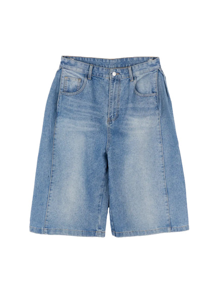 Men's Wide Leg Denim Bermuda Shorts IA527