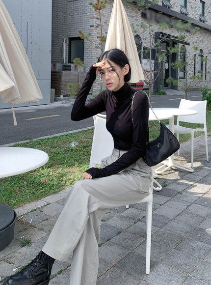 Turtleneck Warmer Crop Top CN08