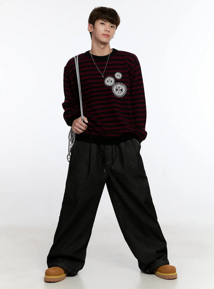 Men's Graphic Jeans (Black) IS529