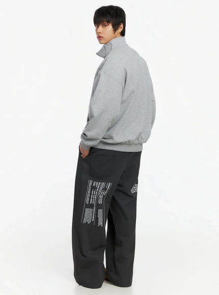 Men's Wide Leg Graphic Cotton Pants IJ527