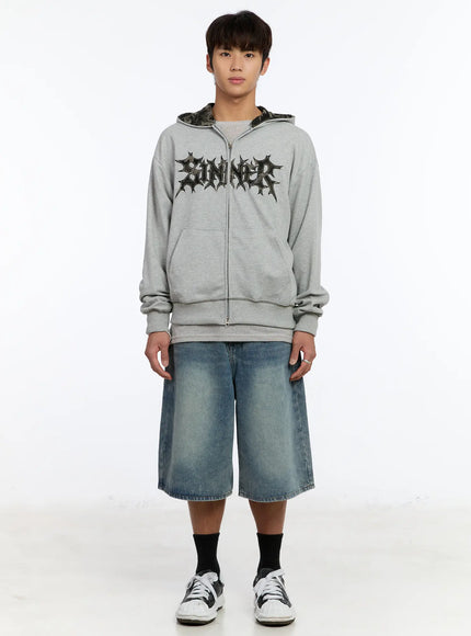 Men's Two-Way Camouflage Zip-Up Hoodie IM530