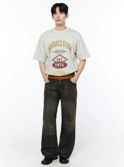 Men's Black-Washed Jeans IA530