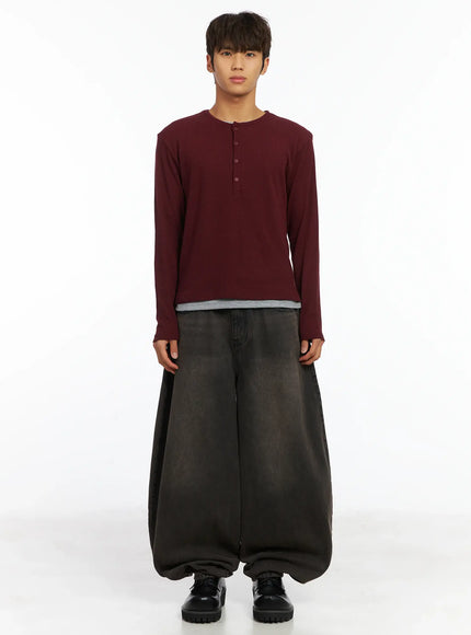 mens-layered-waffle-henley-long-sleeve-shirt-ij514