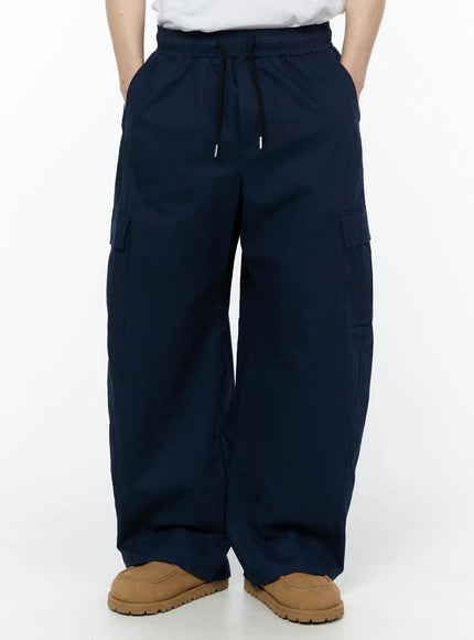 Men's Wide Cargo Pants (Dark Blue) IY506