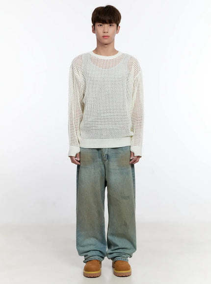Men's Mesh Knit Sweater IS529