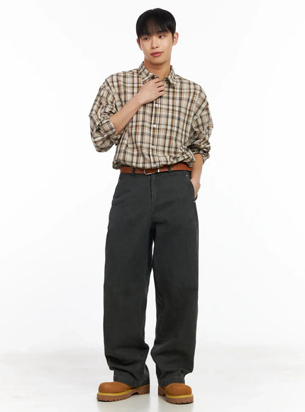 mens-checkered-shirt-im516 / Beige