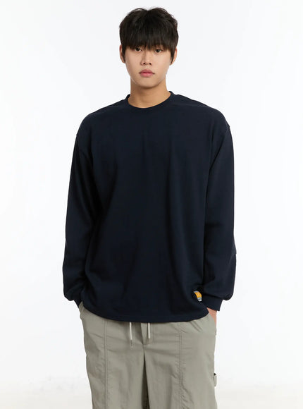mens-pintuck-long-sleeve-tee-im503 / Dark blue