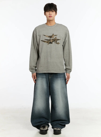 Men's Camo Star Patch Sweatshirt IM503