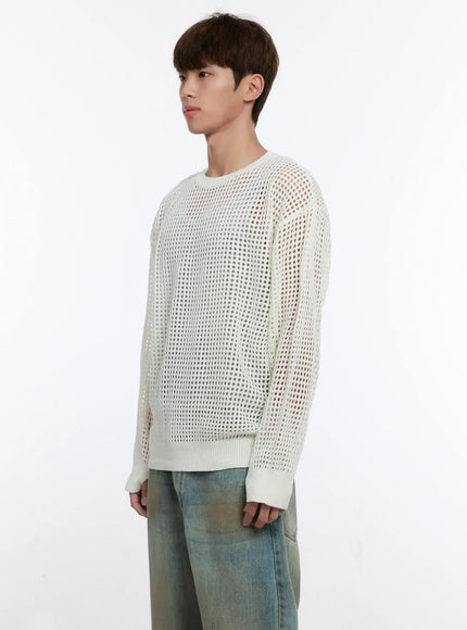 Men's Mesh Knit Sweater IS529