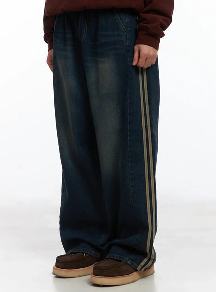 Side-Lined Wide Jeans ID515