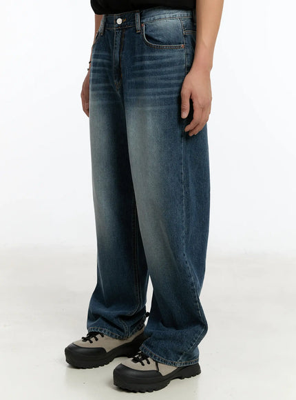 Men's Washed Wide-Leg Jeans IM502