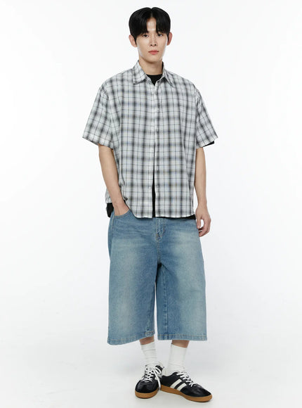 Men's Wide Leg Denim Bermuda Shorts IA527
