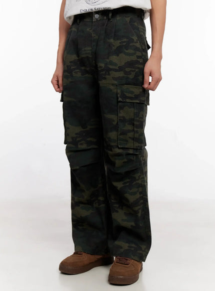 Men's Camo Parachute Cargo Pants IO523