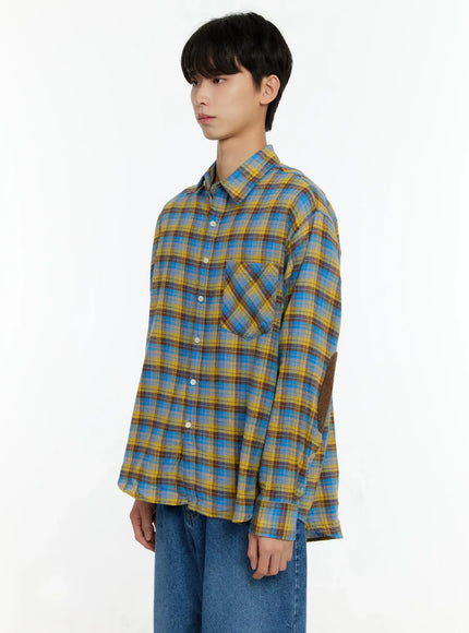 mens-checkered-elbow-patch-shirt-in503