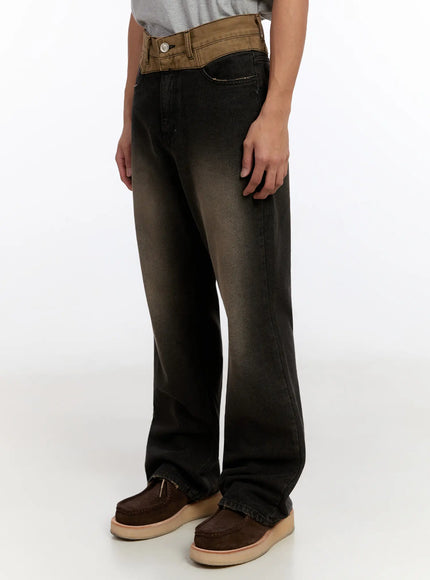 mens-two-tone-contrast-flare-jeans-in528