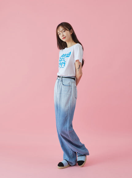 Gradient Wide Leg Jeans BY27