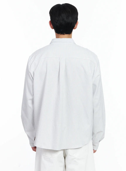 mens-simple-striped-button-up-shirt-ij521