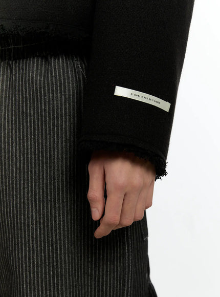 Men's Fringe Detail Cropped Wool Jacket IN503