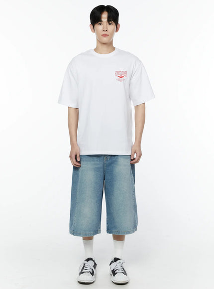 Men's Wide Leg Denim Bermuda Shorts IA527